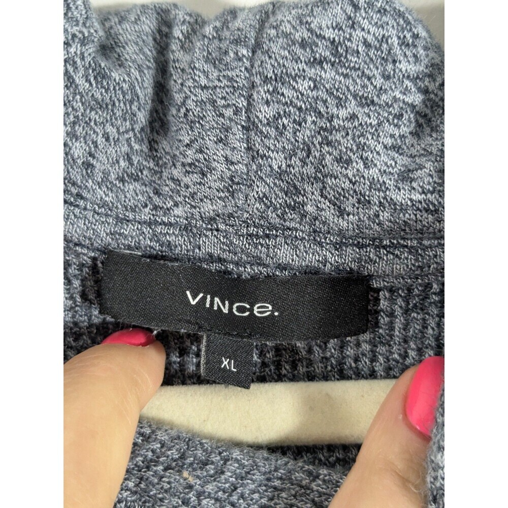 VINCE Men's Mouline Thermal 100% Pima Cotton Hoodie Sz XL Slim Fit Classic - Picture 2 of 8